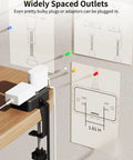 No Fuss 8 In 1 Desk Clamp Power Strip With 4 Outlets And 4 USB Ports, Includes 2 USB C, 10 Feet Under Desk Extension Cord in use