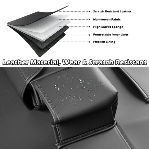 Custom Fit Seat Back Kick Protector And Rear Organizer For Tesla Model Y Model 3 Model S And X with waterproof leather material