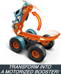 Monster Trucks RC Toy With Transforming Rhinomite, 1:12 Scale Monster Truck converts into booster with four large wheels