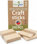 Top Shelf Bulk 300 Count Natural Wood Craft Sticks Measuring 4.5 Inches Long Featuring A Splinter Free Finish For Hassle Free Weekend Builds Ready To Go