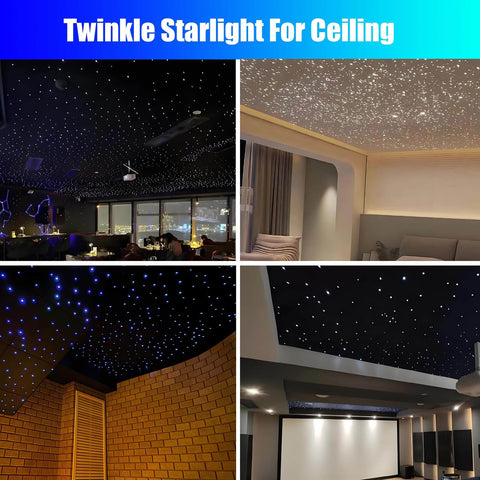 Car And Home Starlight Headliner Kit With 16W High Power RGBW Fiber Optic Lights installed in room ceilings