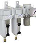 Three Stage Air Drying System All In One With Particulate Filter And Coalescing Filter And Pressure Regulator, Three Quarter Inch NPT