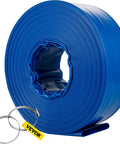Heavy Duty PVC Lay Flat Discharge Hose 3 Ft By 105 Ft With Clamps For Pool Backwash And Water Transfer Weather Resistant Burst Proof Reinforced