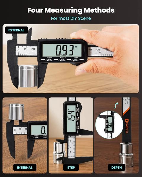 Rechargeable Digital Caliper With Large LCD Screen In Mm Conversion Auto Off Protective Case 6 Inch Plastic Caliper measuring object