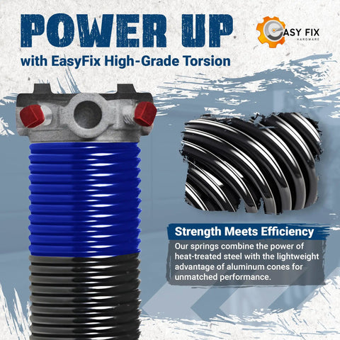 Heavy Duty Torsion Spring Pair For Left And Right Garage Doors 262x1.75x38 Inch Size Fits 7 Or 8 Foot Doors Delivers Even