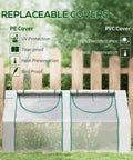 Portable Greenhouse Shelter 6 Foot By 3 Foot By 3 Foot With Dual PE Covers in garden with features highlighted