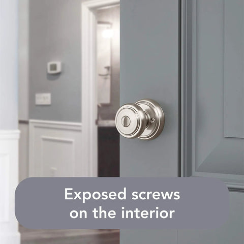Easy Install Entry Door Knob With Keyed Lock And SmartKey Rekey Technology Microban Protection Satin Nickel Finish for interior door