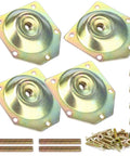 Heavy Duty Furniture Leg Mounting Plates 12 Degree Angled Table Hardware Rock Solid Steel Brackets Rust Resistant T Bracket Kit 4 Pack with screws.