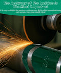 Magnetic Heavy-Duty Metal Pipe Cutting Guide Kit 1-5/8 inch cutting metal pipe with sparks flying