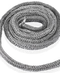 LikeLion wood stove door gasket rope, coiled view, 1/2 in x 84 in graphite-impregnated fiberglass seal