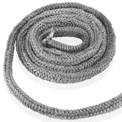 LikeLion wood stove door gasket rope, coiled view, 1/2 in x 84 in graphite-impregnated fiberglass seal
