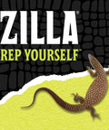 Lizard on textured surface promoting Zilla brand