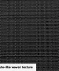 Close-up of black jute-like woven texture on Set Of Four Large Cube 17L Jute Texture Plastic Storage Baskets Dope Organization