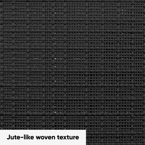 Close-up of black jute-like woven texture on Set Of Four Large Cube 17L Jute Texture Plastic Storage Baskets Dope Organization