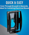 Power Oscillating Multi Tool For Quick Drywall Cuts And Single Gang Electrical Outlet Box Installations