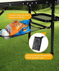 Folding Camping Table Aluminum Lightweight Outdoor Indoor Table With Carry Handle And Mesh Pocket Extra Space Three Height Adjustable 10.24 Inch 20.24 Inch And 24.80 Inch For Picnics Tailgate BBQ Grub And More with mesh storage bag holding snacks