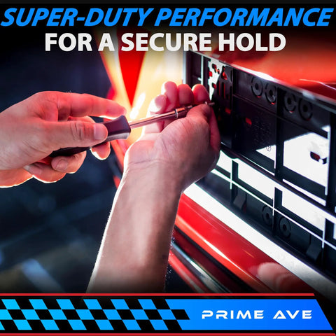 Installing stainless steel license plate screws with nylon inserts, rustproof front and rear plate hardware, set of 4.