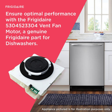 Dishwasher Vent Fan Motor 5304523304 Replacement Part In White, Plug And Play Easy Install, High Quality Craftsmanship For Optimal Performance, Fits Most Standard Dishwashers, Durable, Quiet Operation And Reliable Cooling