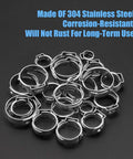 DYWISHKEY 90-piece stainless steel single-ear hose clamps set, 6-21mm range