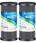 2-pack 5 Micron Whole House Coconut Shell Activated Carbon Water Filter Cartridge 10 Inch By 4.5 Inch