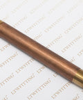 Red brass pipe nipple with 3/4 in NPT male threads, 8 in long.