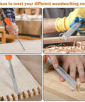 Heavy Duty 5 Piece Wood Chisel Set For Woodworking With Steel Hammer End And Ergonomic Plastic Handles Includes 6mm 12mm 18mm 24mm And 32mm Chisels For Precise Carving And Crafting in use on wood