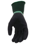Double Dipped Latex Work Gloves With Water Resistance, Super Grip, Abrasion Resistant, Green And Black, Large Size for tough jobs