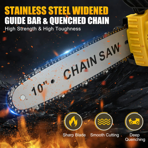 10 inch chain saw bar from Versatile 4 In 1 Cordless Pole Saw And Mini Chainsaw With 8 Inch And 10 Inch Bar, Battery Powered