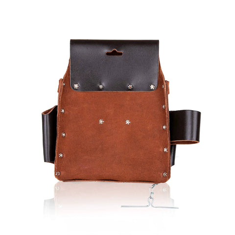 Full Grain Leather Electrician Tool Pouch Bag For Contractors With Ten Pockets 100 Percent Leather Heavy Duty Belt Pouch