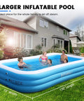 Massive Family Inflatable Pool With Pump 130 Inch Long 72 Inch Wide 22 Inch Deep For Adults Easy Blow Up Pool In Blue
