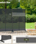 Outdoor Privacy Screen 72 Inch High By 47 Inch Wide Freestanding Decorative Panel With Stand Weather Resistant Divider