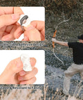 Close-up of Magnetic Recurve Bow Arrow Rest Set adhesive backing; right-handed hunter using recurve bow outdoors.