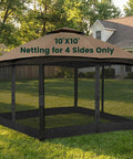 Universal Replacement Mosquito Netting For 10x10 Gazebos With Four Panel Sidewalls And Zippers on outdoor canopy setup.
