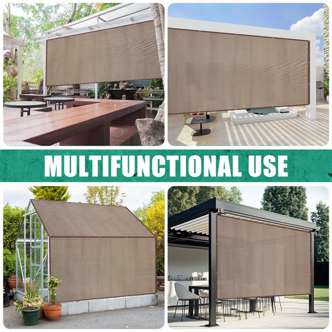 Twin Pack 90 Percent Sun Shade Cloth With Grommets Ten By Six Point Six Feet used on pergola, patio, greenhouse, and carport