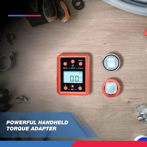 Three Quarter Inch Digital Torque Adapter Turns Any Ratchet Into A Pro Grade Torque Wrench With Audible Alert, 150 To 750 Foot Pounds Range, Calibrates Digital And Analog Wrenches, SAE And Metric, Bi Directional