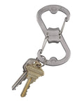 Dual Bottle Opener And SBiner Carabiner Combo in stainless steel with keys attached, showcasing versatile use for camping and hiking.