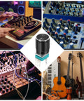 10 Pack RK097N B50K Sealed Rotary Potentiometer in use with audio equipment, 3 pin linear, 15mm shaft, black knob shown.