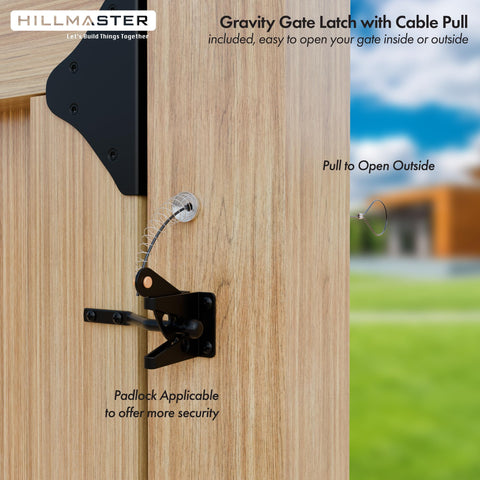 Beefy Heavy Duty Gate Frame Kit And Hardware For Wooden Fences And Driveways Including 90 Degree Right Angle Hinges Gate Latch Corner Braces And Shed Door Deck Gate Support Zinc Plated Powder Coated Weatherproof And Rust Proof For Outdoor Use - gate latch with cable pull on wooden gate