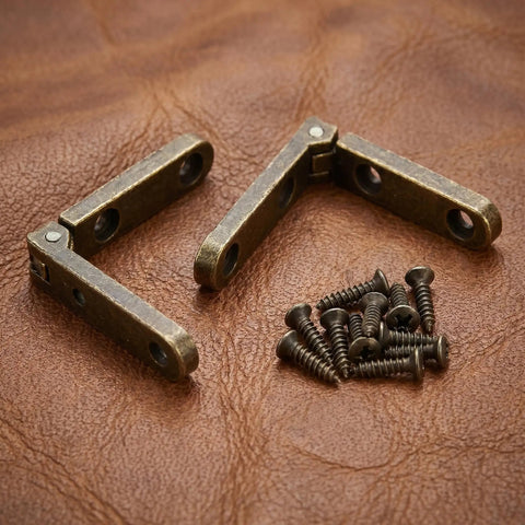Mini Hidden Box Hinges Set For Jewelry Boxes And Small Chests 90 Degree Zinc Alloy Hardware with 12 Hinges and 48 Screws