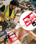 Heavy Duty Chainsaw Mill Rail Positioner For Bullseye Plank Cutting and Zero Hassle Setup featuring a red alloy guide rack in use.