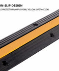 Beefy 4 Pack Rubber Cable Ramp With 2 Channel Protector Heavy Duty 22000 Lbs Load Capacity non-slip yellow safety design