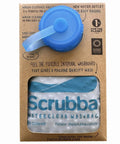 Pocket Sized Portable Travel Wash Bag Featuring Patented Washboard Design Ultra Lightweight Foldable Clothes Cleaner Ideal For Camping Hiking Quick Rinse Skip The Laundromat Fresh On The Go, shown with blue cap and translucent material.
