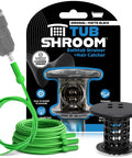 Bathtub Drain Hair Catcher And No Sweat Clog Prevention Protector For Standard Tubs in black, featuring strainer and installation tools.