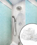 Clear shower knob replacement for MXT11 tub faucet with durable acrylic, shown in modern bathroom, easy temperature control