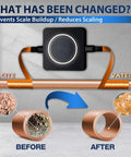 Whole House Electronic Descaler Water Conditioner An Alternative To Salt Based Softeners For Very Hard Water 10 to 19 Grains Keeps Minerals In Water Descale Pipes And Tankless Heaters Without Chemicals Or Maintenance No Fuss illustration showing scale reduction in pipes