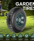 13 Inch Solid Flat Free Wheel With 4.00-6 Tire Airless Rubber Wheel For Wheelbarrows Wagons Hand Trucks Trolleys Garden Scooters