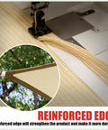 Reinforced edge of 7 By 12 Feet Beige Waterproof Shade Sail For Patio Garden And Carport No Fuss Setup UPF50 Sun Canopy.