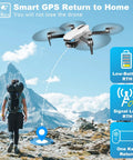 2K HD GPS Drone With Real Time 5G FPV Transmission Auto Return Follow Me Circle Fly Waypoint Fly Optical Flow Foldable Brushless Quadcopter For Adults With 90 Degree Adjustable Camera hovering over mountains