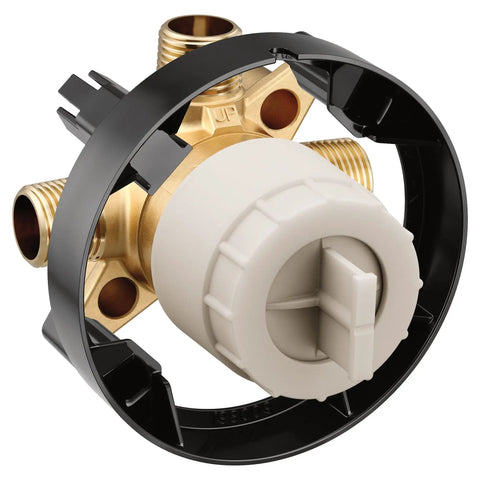 M Core 3 Port Shower Mixing Valve with CC and IPC connections pressure balancing system, close-up angle, modern design