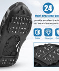 Slip On Ice Cleats Traction Crampons For Snow And Ice showing multi-directional cleats with non slip rubber overshoes